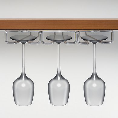 Sorbus Under Cabinet Wine Glass Rack and Stemware Holder - 3 Rows Holds up to 9