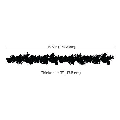 Sunnydaze Holiday Glimmer 9' Pre-Lit PVC Garland - Traditional
