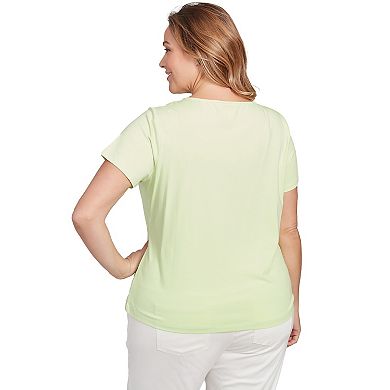 Hearts of Palm Plus Size It's A Spring Thing Short Sleeve Solid Top
