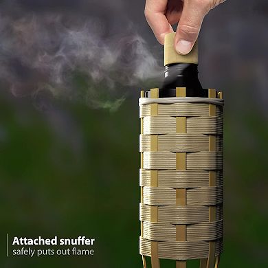 Sorbus 5 Feet Tall 100% Bamboo Outdoor Torches (Set of 8)