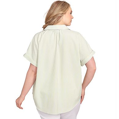 Hearts of Palm Plus Size It's A Spring Thing Stripe Pull Over Top