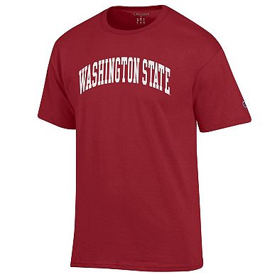 Men's Champion Crimson Washington State Cougars Basic Arch T-Shirt