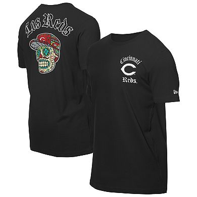 Men's New Era Black Cincinnati Reds Sugar Skulls T-Shirt