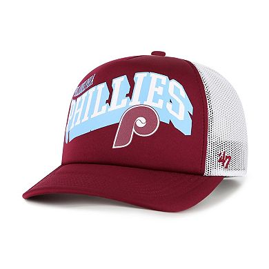 Men's '47 Red Philadelphia Phillies Meander Foam Trucker Snapback Hat