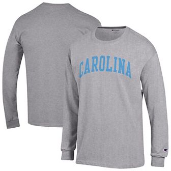 Men's Champion Heather Gray North Carolina Tar Heels Basic Arch Long Sleeve T-Shirt