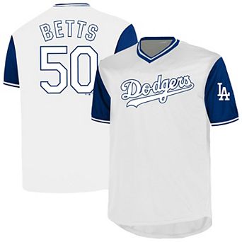 Men's�Profile Mookie Betts White Los Angeles Dodgers Big & Tall Name & Number Birdeye V-Neck T-Shirt