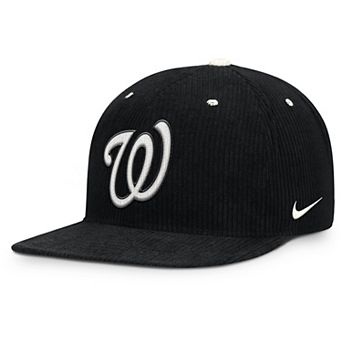Men's Nike Black Washington Nationals Pro Corduroy Structured Snapback Hat