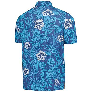 Men's Margaritaville Navy Cleveland Guardians Palm Shade Party Button-Up Shirt