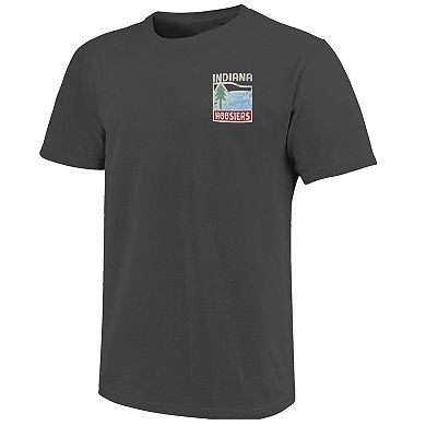 Men's Graphite Indiana Hoosiers Comfort Colors Minimal Vista Distressed Graphics T-Shirt