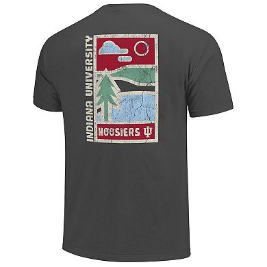 Men's Graphite Indiana Hoosiers Comfort Colors Minimal Vista Distressed Graphics T-Shirt