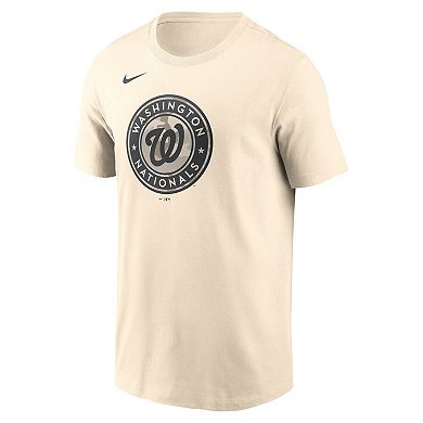 Men's Nike Cream Washington Nationals Camo Logo T-Shirt