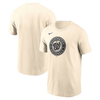 Men's Nike Cream Washington Nationals Camo Logo T-Shirt