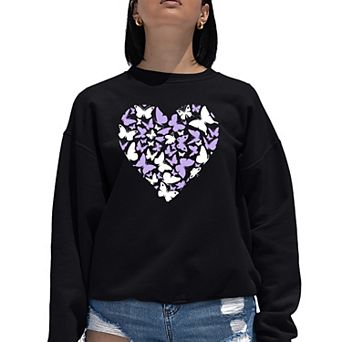 Butterfly Heart - Women's Word Art Crewneck Sweatshirt