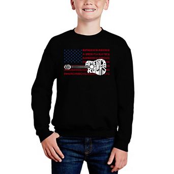 America Rocks - Boy's Word Art Crewneck Sweatshirt