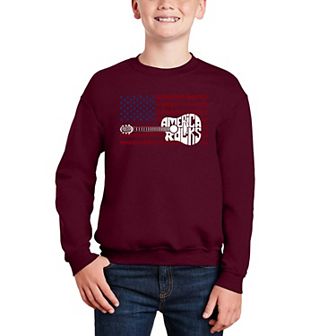 America Rocks - Boy's Word Art Crewneck Sweatshirt