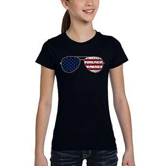 Americana Sunglasses - Girl's Word Art T-Shirt