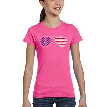 Americana Sunglasses - Girl's Word Art T-Shirt