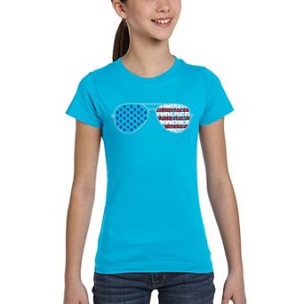 Americana Sunglasses - Girl's Word Art T-Shirt