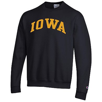 Men's Champion Black Iowa Hawkeyes Basic Arch Fleece Pullover Sweatshirt
