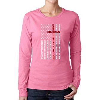 Cross Flag - Women's Word Art Long Sleeve T-Shirt
