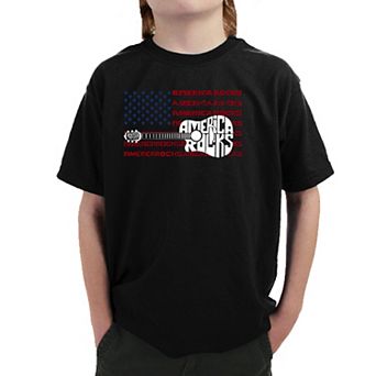America Rocks - Boy's Word Art T-Shirt