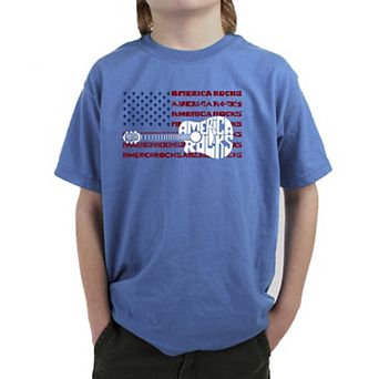 America Rocks - Boy's Word Art T-Shirt
