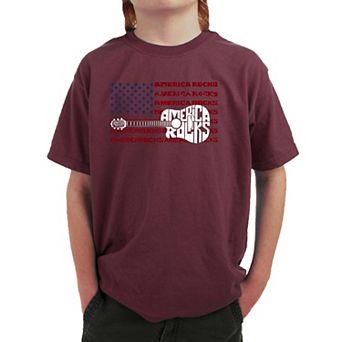 America Rocks - Boy's Word Art T-Shirt