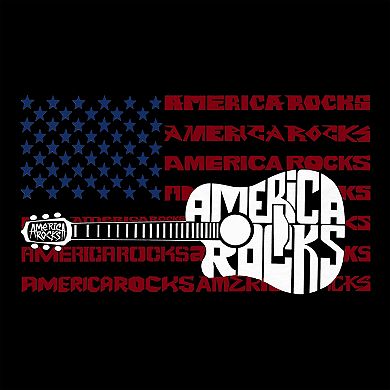 America Rocks - Boy's Word Art Hooded Sweatshirt