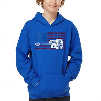America Rocks - Boy's Word Art Hooded Sweatshirt