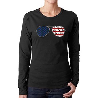 Americana Sunglasses - Women's Word Art Long Sleeve T-Shirt
