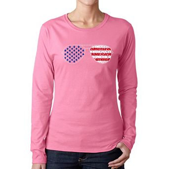 Americana Sunglasses - Women's Word Art Long Sleeve T-Shirt