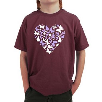Butterfly Heart - Boy's Word Art T-Shirt
