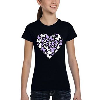 Butterfly Heart - Girl's Word Art T-Shirt
