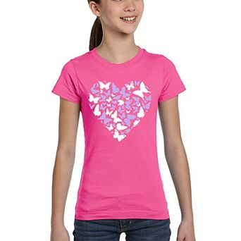 Butterfly Heart - Girl's Word Art T-Shirt