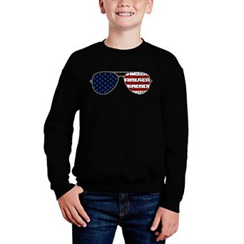 Americana Sunglasses - Boy's Word Art Crewneck Sweatshirt