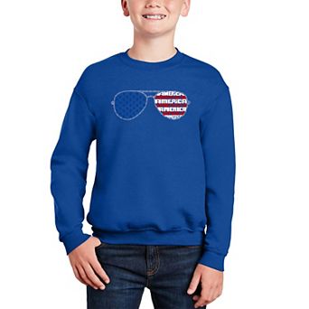 Americana Sunglasses - Boy's Word Art Crewneck Sweatshirt