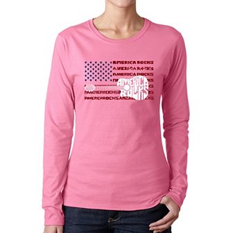 America Rocks - Women's Word Art Long Sleeve T-Shirt