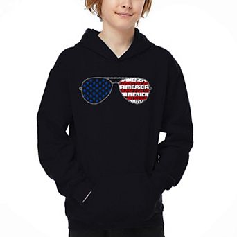 Americana Sunglasses - Boy's Word Art Hooded Sweatshirt