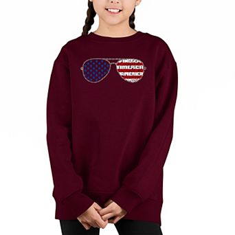 Americana Sunglasses - Girl's Word Art Crewneck Sweatshirt