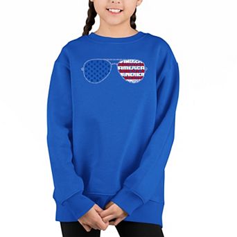 Americana Sunglasses - Girl's Word Art Crewneck Sweatshirt