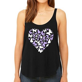 Butterfly Heart - Women's Premium Word Art Flowy Tank Top