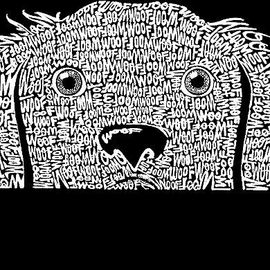 Women's Plus Size Word Art T-shirt - Peeking Dog