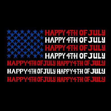 Happy 4th of July - Boy's Word Art Crewneck Sweatshirt
