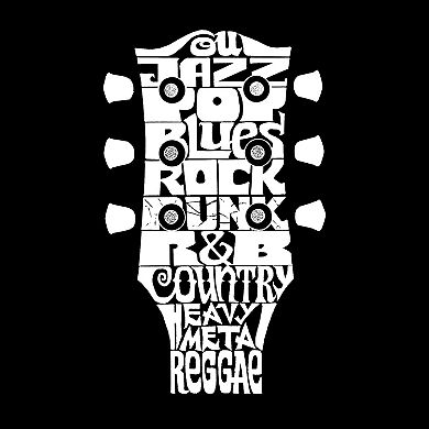 Women's Plus Size Word Art T-shirt - Guitar Head Music Genres