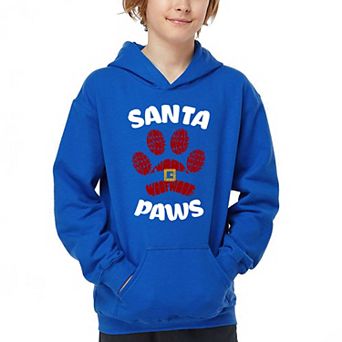 Santa Paws - Boy's Word Art Hooded Sweatshirt