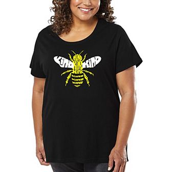 Women's Plus Size Word Art T-shirt - Bee Kind