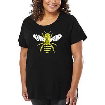 Women's Plus Size Word Art T-shirt - Bee Kind