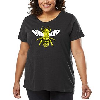 Women's Plus Size Word Art T-shirt - Bee Kind