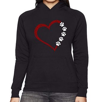 Meow Heart - Women's Word Art Hooded Sweatshirt