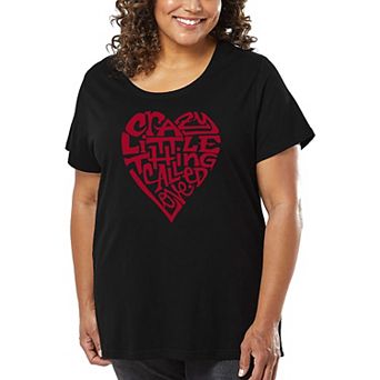 Women's Plus Size Word Art T-shirt - Crazy Little Thing Called Love